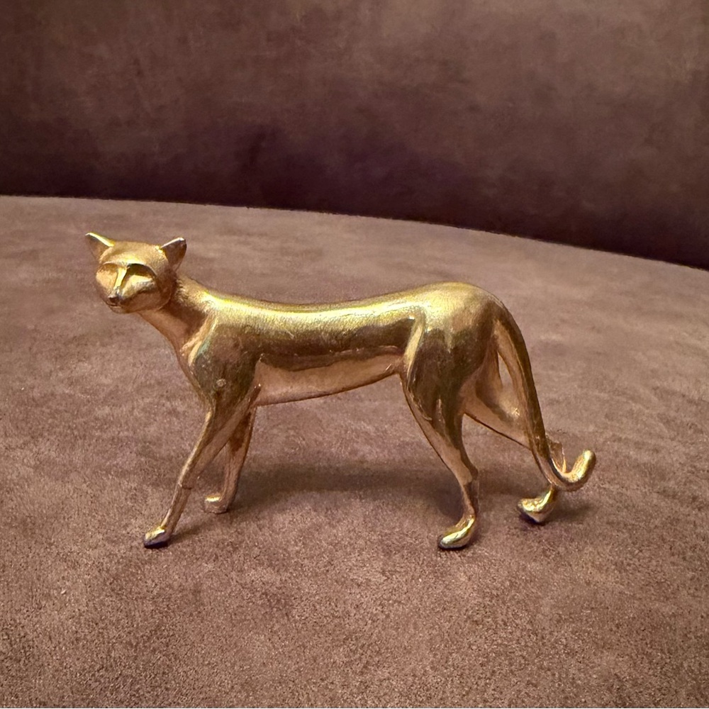 Luxurious Gold Panther Sculpture